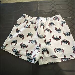 Disney Stitch Drawstring sweat Shorts White Women’s Size Medium